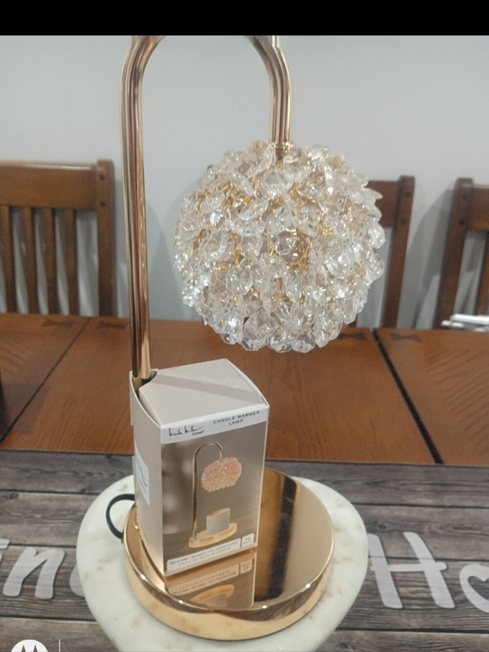 Nicole Miller Crystal Chandelier Candle Warmer Lamp.